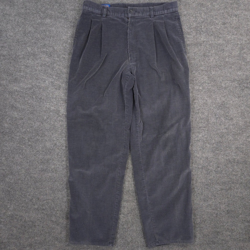 Pendleton Corduroy Pants‎ Mens 34X31 Gray Pleated Baggy Chino Trousers Casual